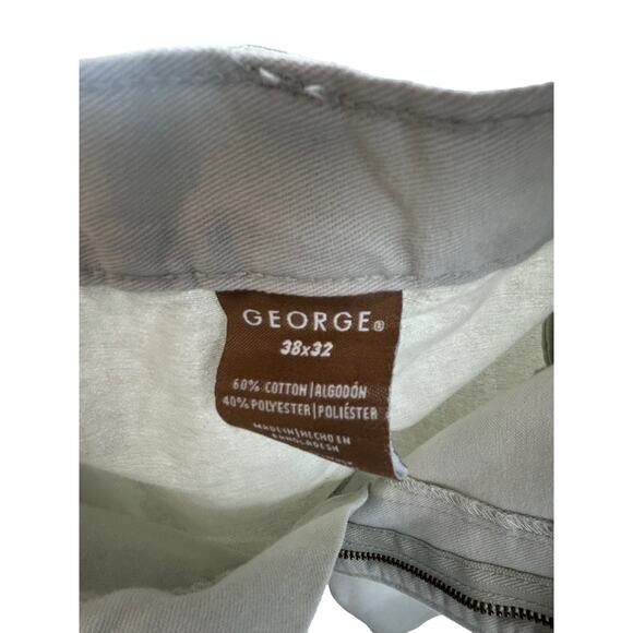 George‎ Dress Pants Front Pleated Classic Tan Casual Pants Men's  38 x 32 - Picture 4 of 9